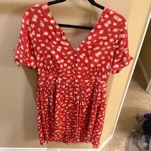 Madewell Red Floral Dress